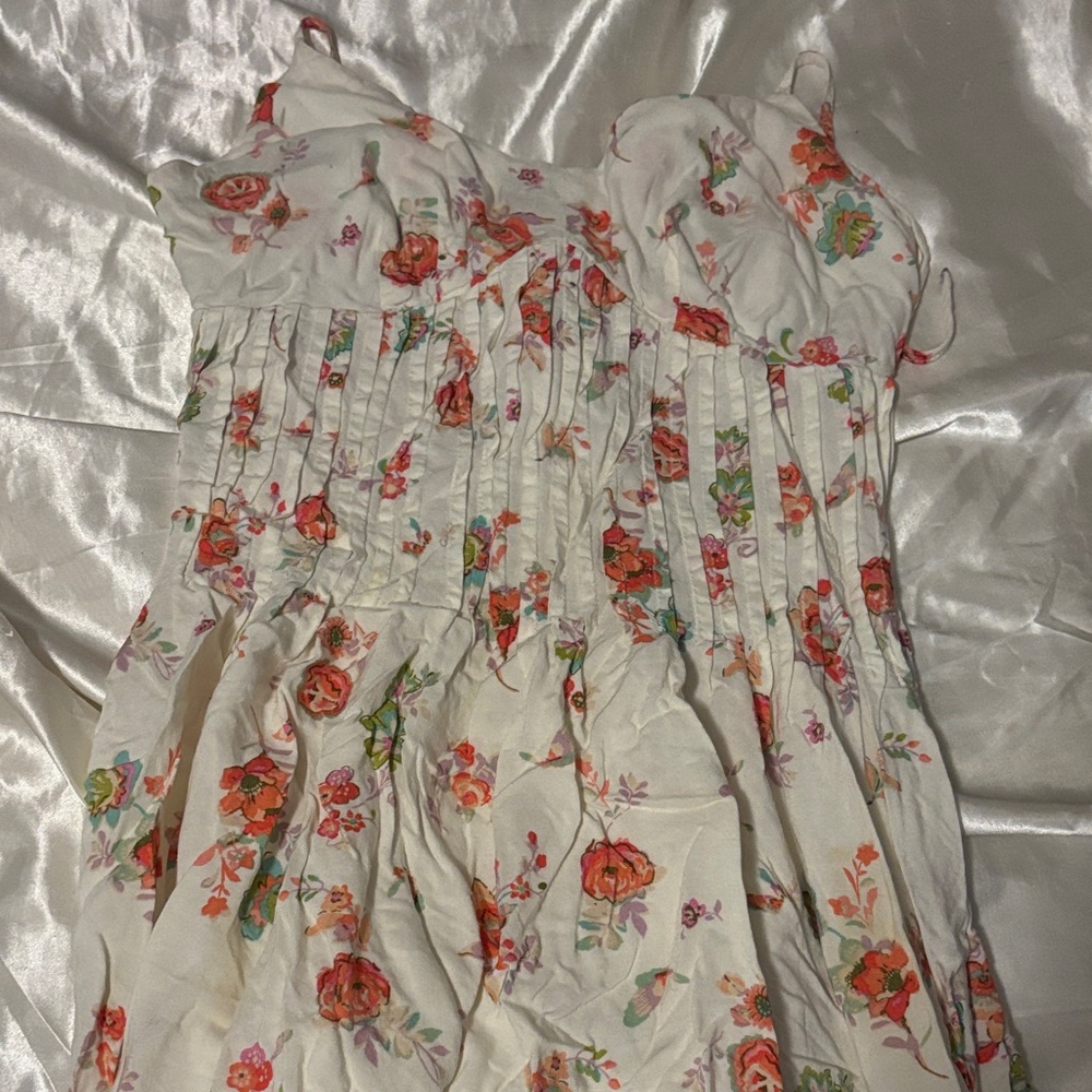 LC Lauren Conrad Floral Dress in Cream and Red
